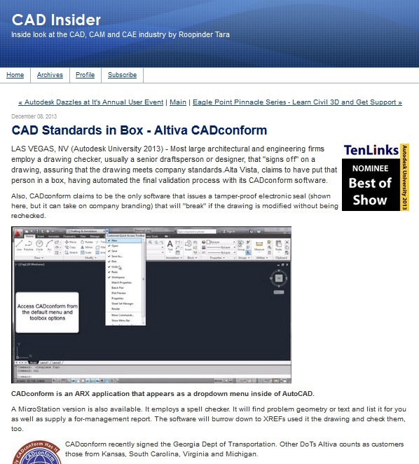 CAD Insider article